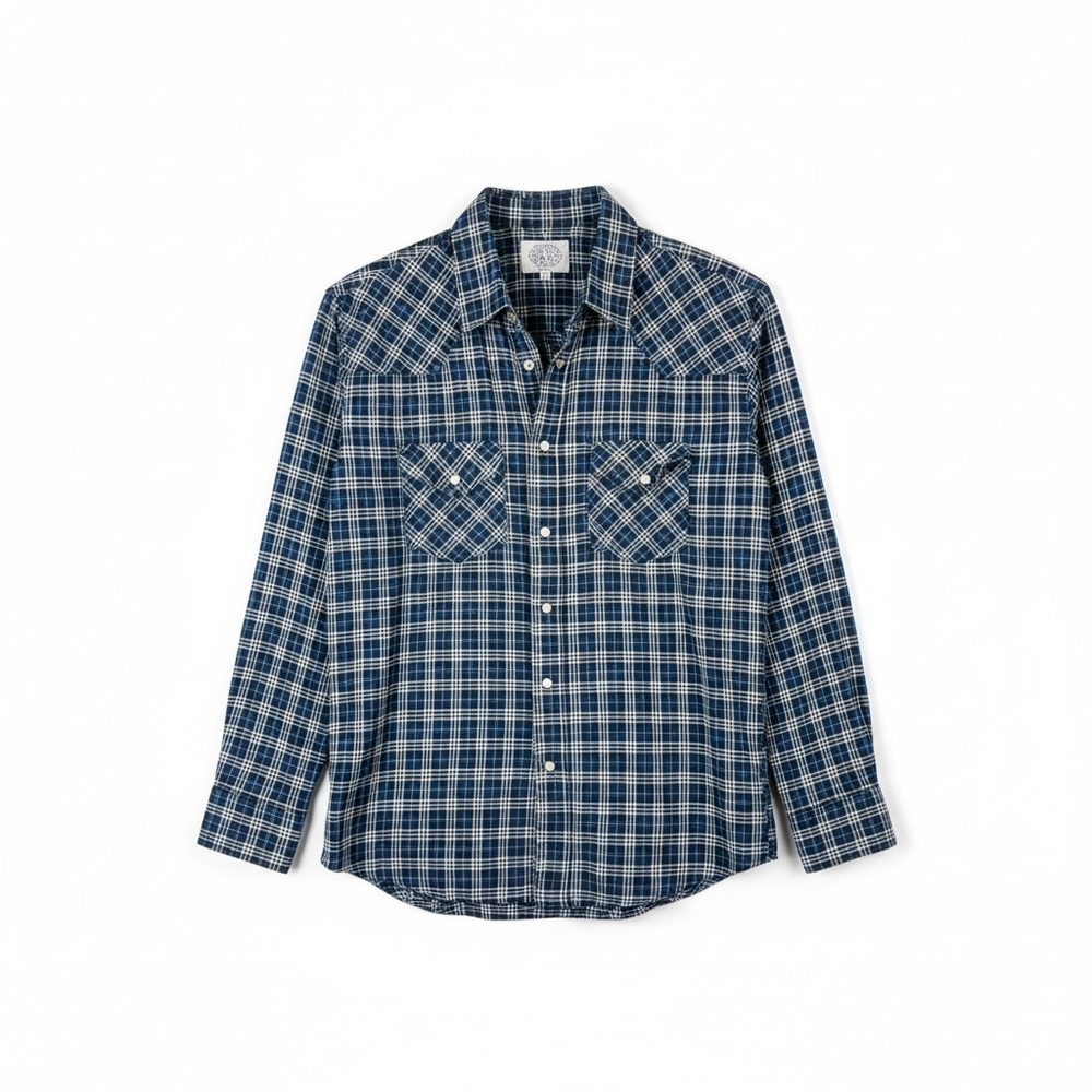 Vintage Gibson Western Pearl Snap Flannel Shirt Plaid Long Sleeve
